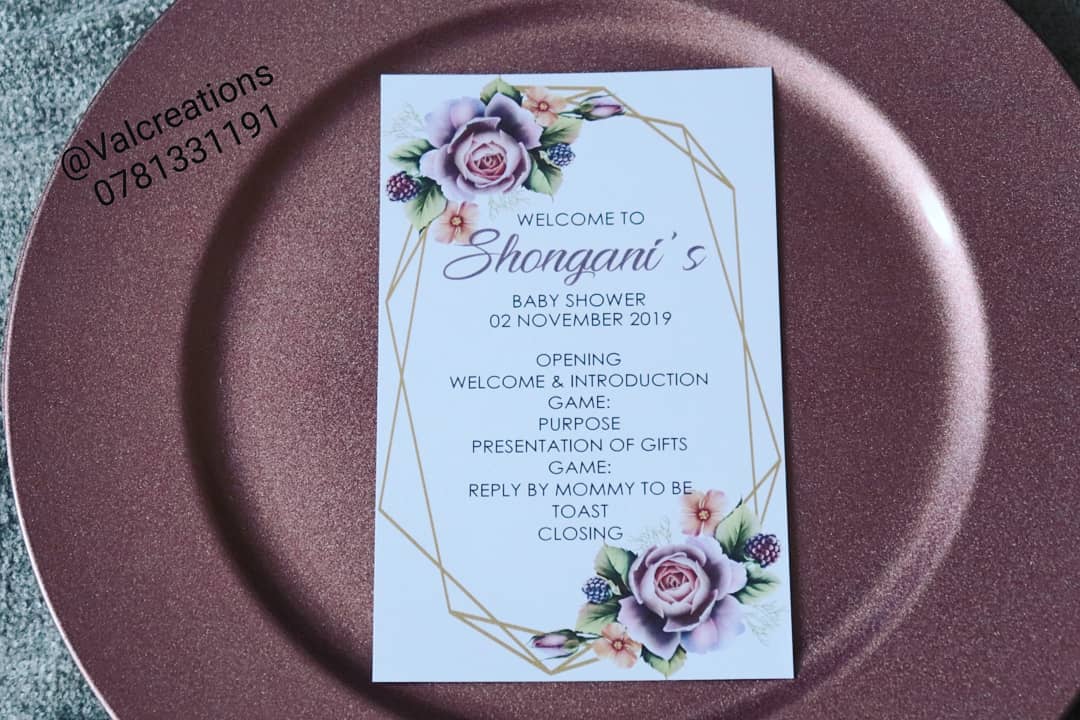 Valcreations1's tweet image. Baby shower Programs by Valcreations 0781331191

#weddingstationery #seatingchart  #weddingprograms #DJSBU #weddinginvitations #GirlTalkZA