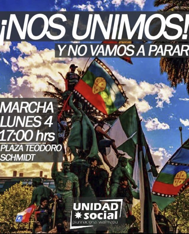 Cutcautin's tweet photo. Esté lunes a las 17.00 hrs Plaza Teodoro Smith en Temuco, porque NO HEMOS CONSEGUIDO NADA ‼️‼️ seguimos movilizados lleva tu letrero pancartas. #UnidadSocial #NuevaConstitucion #SuperLunes https://t.co/Yo55txGcHa