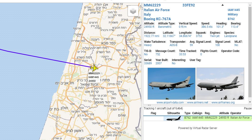 5472_nde's tweet photo. IAM1445 MM62229 #ItalianAF KC767A heading for Middle East probably for TDY on Operation #InherentResolve duties (will use callsign METAL).
BAF653 CH11 #BelgianAF C130H tracking west out of Saudi Arabia. 1412z https://t.co/nC5UpggFcW