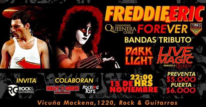 kissarmycl's tweet photo. Un encuentro imperdible de comunidades. Un evento para recordar a 2 grandes. 
Todos invitados!!
Entradas: 
https://t.co/aOTrsJJsgg
@freddie_mercury @EricCarr_TheFox 
@C_QueeneraChile 
@rockyguitarras https://t.co/wRcdQ825F7