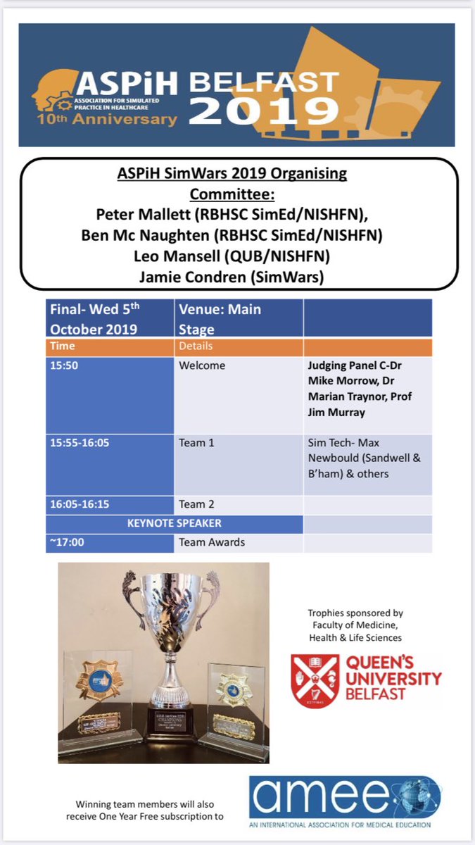 ASPiH SimWars 2019 (@aspihsimwars) on Twitter photo The waiting is ALMOST over- the final programme for the <a href="/ASPiHUK/">ASPiH</a> Student #SimWars 2019- a HUGE effort by all to deliver this ,we can’t wait to meet all 45 students & watch them compete & enjoy this contest & conference <a href="/SimEdRBHSC/">Kids Sim Ed team</a> <a href="/SimWarsIrl/">SimWars</a> <a href="/nishfn/">NISHFN</a> <a href="/IrishSimAssoc/">IrishSimulationAssoc</a> #sim #belfast The waiting is ALMOST over- the final programme for the <a href="/ASPiHUK/">ASPiH</a> Student #SimWars 2019- a HUGE effort by all to deliver this ,we can’t wait to meet all 45 students & watch them compete & enjoy this contest & conference <a href="/SimEdRBHSC/">Kids Sim Ed team</a> <a href="/SimWarsIrl/">SimWars</a> <a href="/nishfn/">NISHFN</a> <a href="/IrishSimAssoc/">IrishSimulationAssoc</a> #sim #belfast
