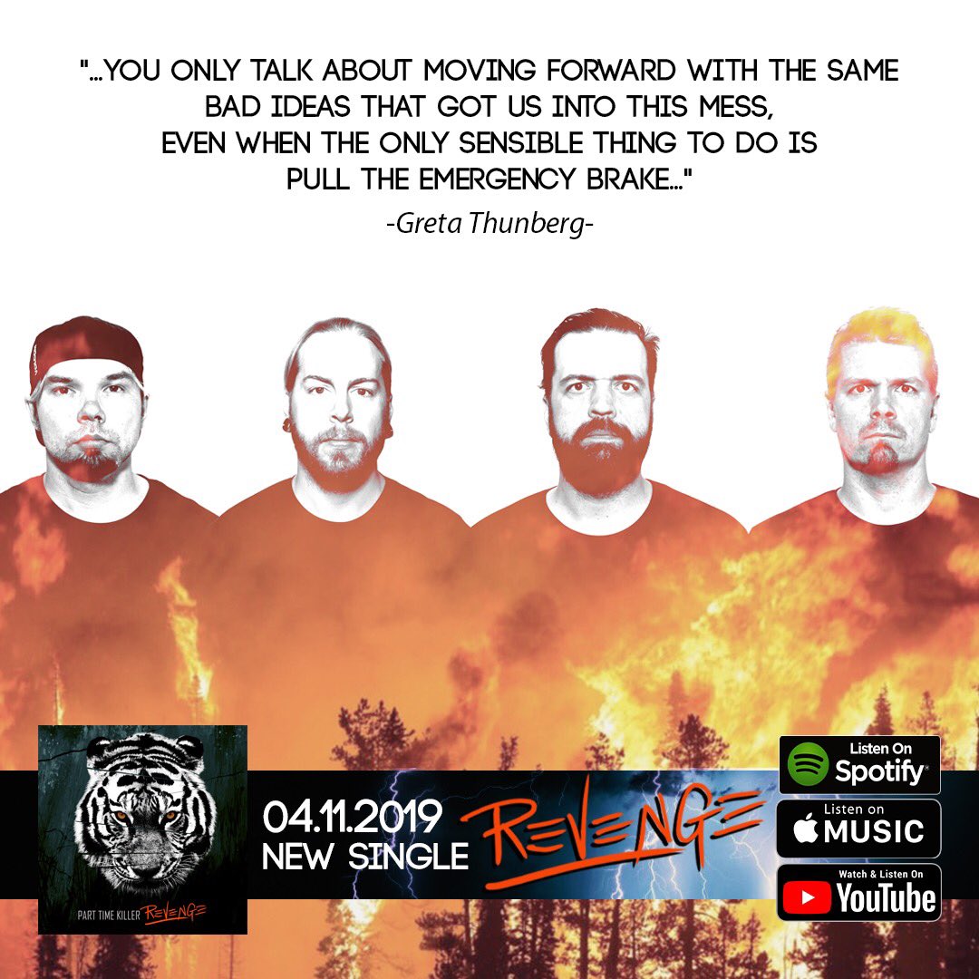 PartTimeKiller's tweet image. Hey! Our new single ”Revenge” will be released on monday 4.11.2019! If you wanna be the first to hear it go and follow us on spotify, youtube etc...

#parttimekillerband #revenge #newsong #newsingle #punkrock #punk #melodicpunk #climatechange #climatebreakdown