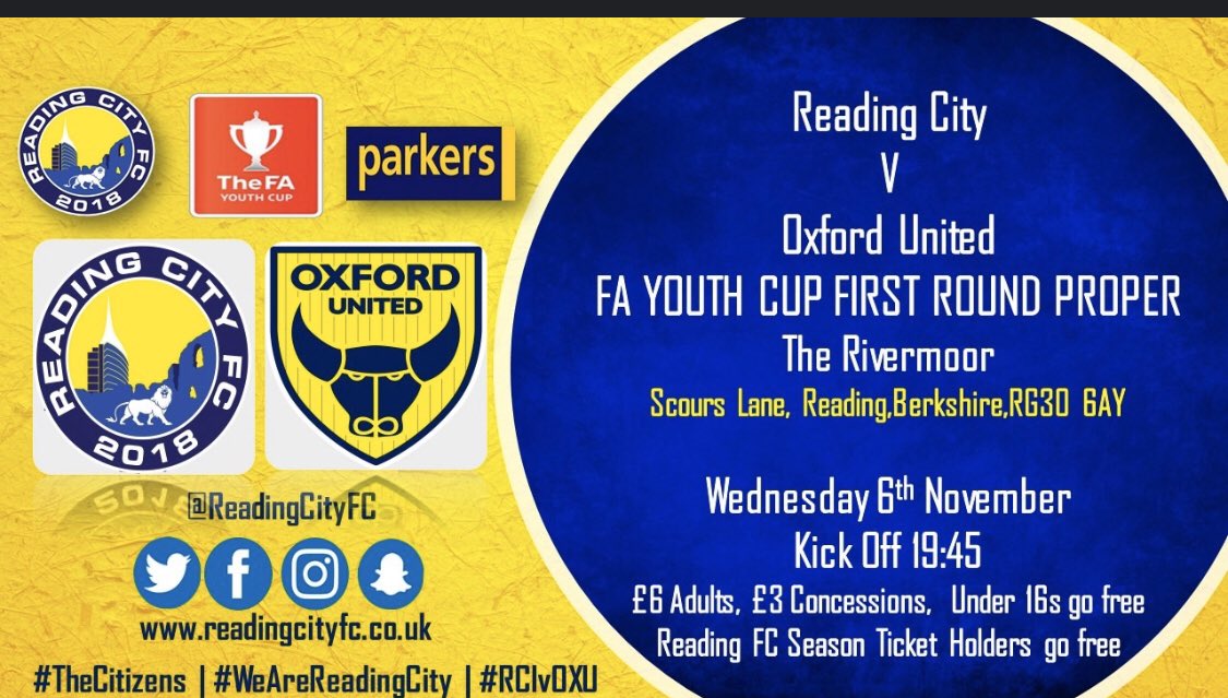 Hi Guys this is definitely a game not to be missed please come and show your support. One big football community 👍👍<a href="/ReadingCityFC/">Reading City FC</a> <a href="/AcademyOUFC/">Oxford United Academy</a>