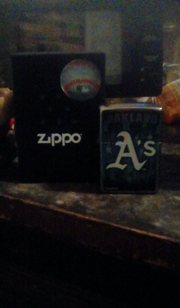 warriorfan17's tweet photo. My first @Zippo. What is more fitting is its an @Athletics . #lightone https://t.co/ok9AGEe0Cl
