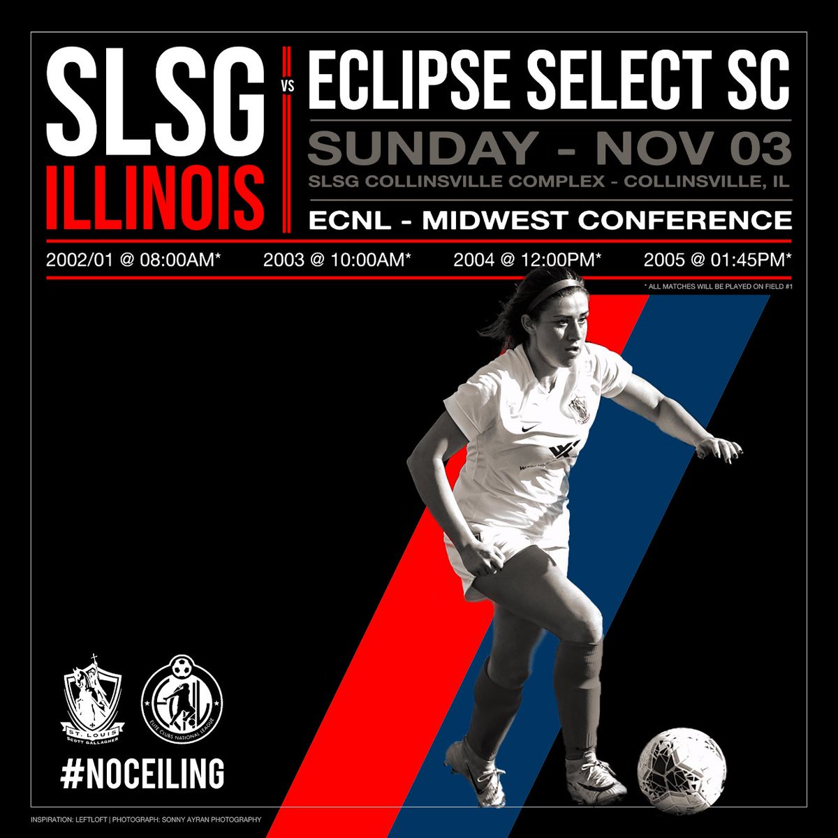 🚨 Sunday, Nov 3rd <a href="/SLSGILECNL/">SLSG Illinois ECNL-RL</a> return to <a href="/theECNL/">The ECNL</a> Midwest Conference Play at SLSG Collinsville Facility- Collinsville, IL

<a href="/SLSGILSoccer/">SLSG Illinois Soccer Club</a> host <a href="/eclipseselectsc/">Eclipse Select SC</a>  #tradition