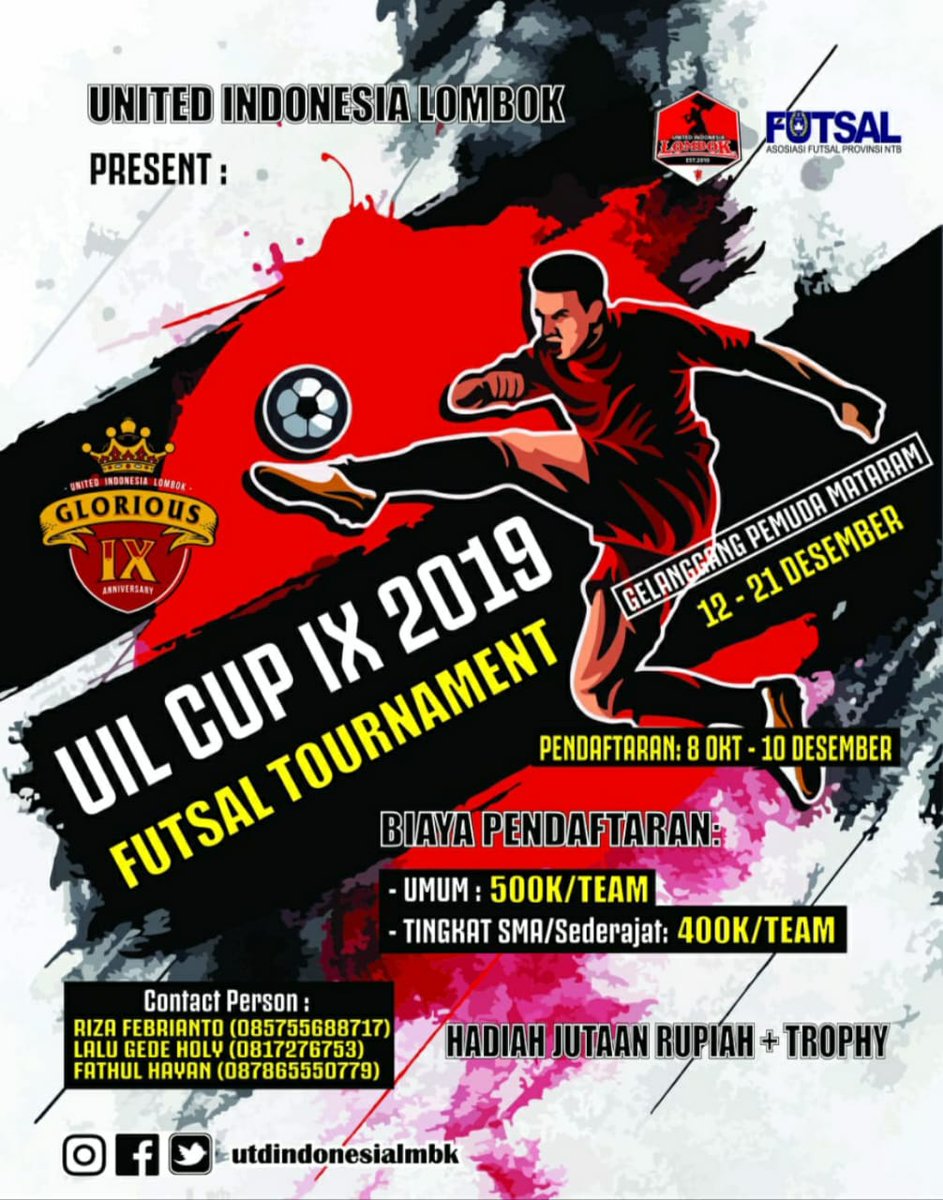 Bedoe tim? Mele milu turnamen? Silak aruan daftaran tim side, bau hubungi kontak sak tertere.