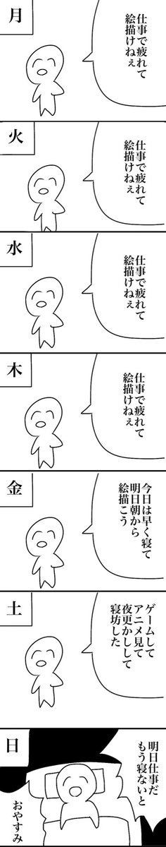 平日 仕事で疲れて絵描けねえ じゃあ休日は 創作活動やる時だいたいこれ という漫画に わかる の声多数 Togetter