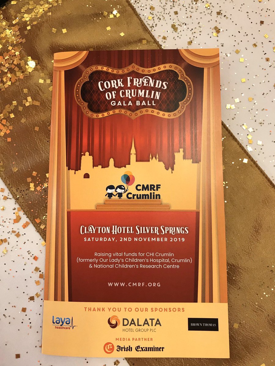 Delighted to attend and support the Cork Friends of Crumlin Gala Ball last night @claytonsprings .The ball is in aid of the more than 150,000 children and their families who rely on the services of the Children’s Hospital Ireland every year @CMRF_Crumlin <a href="/irishexaminer/">Irish Examiner</a>
