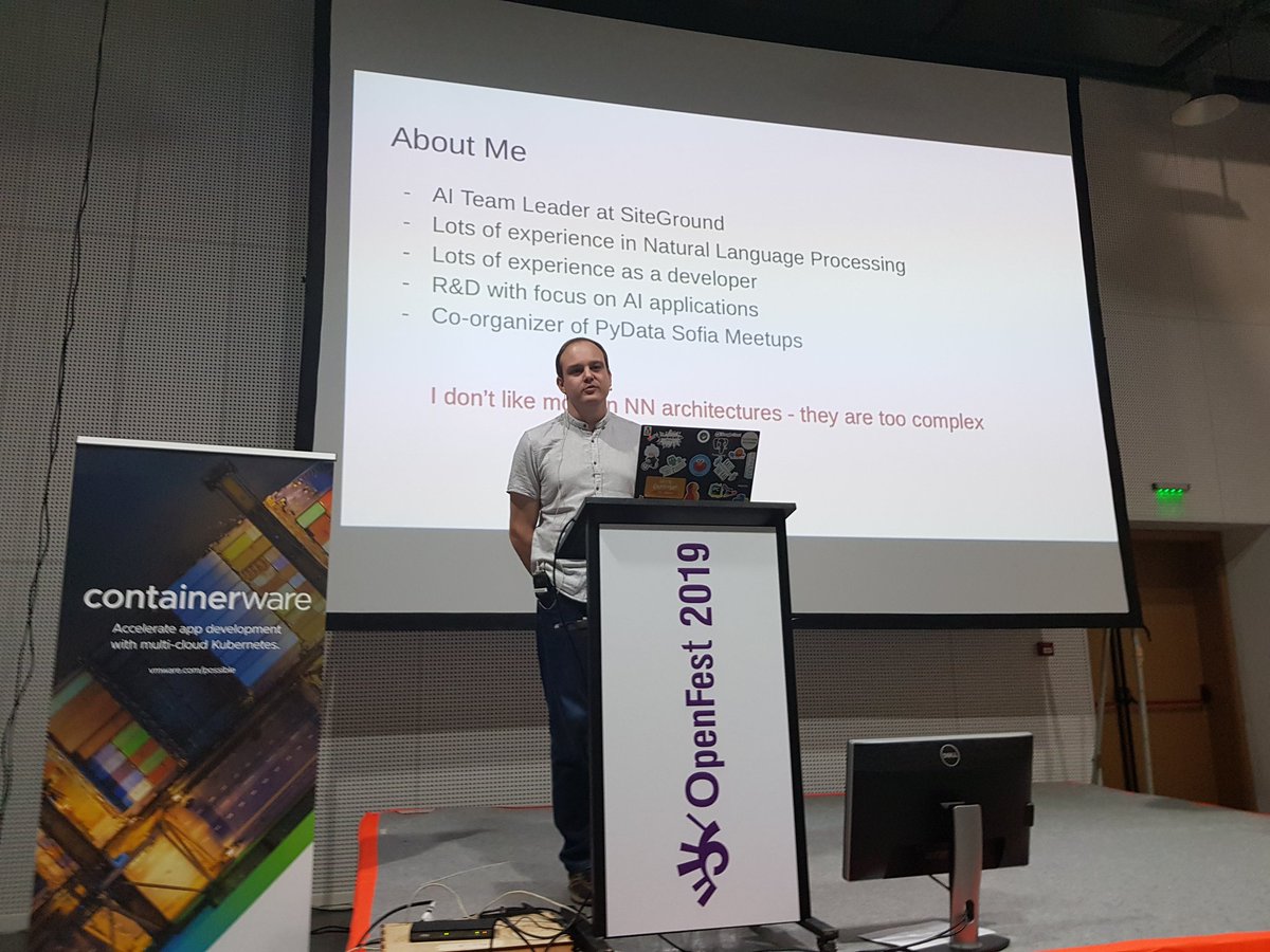 tanya_kavrakova's tweet photo. #OpenFest2019 Join us in Hall B to deep dive into the field of AI with Yassen Kiprov https://t.co/vsTdKFh4Kg