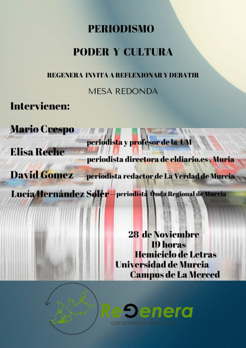 ReGeneraCdC's tweet photo. Nueva actividad regenera: Mesa redonda https://t.co/oJBDb1znX2