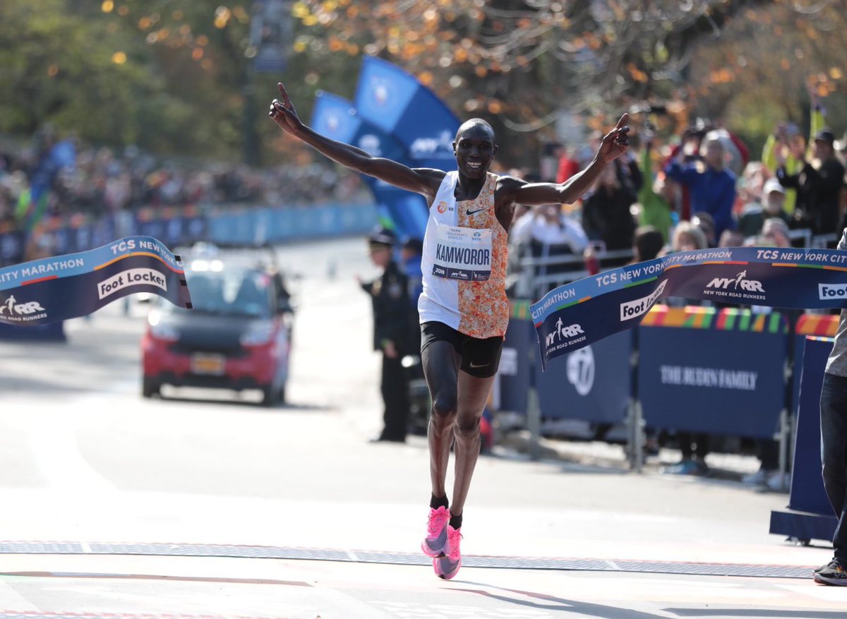 BIG CONGRATS to <a href="/GKamworor/">Geoffrey Kamworor</a> for winning <a href="/NYCMarathon/">TCS New York City Marathon</a> 2019! #nyrr #nycmarathon