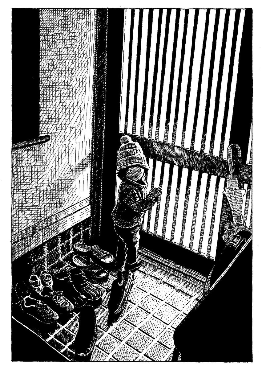 漫画、少しずつ描いてます。2年前の娘と光。カラー絵でもモノクロ絵でも描くモチーフをそのまま再現するのは難しいけど、きれいだなと感じた光の具合を紙に描けたら良いなと思ってます。 