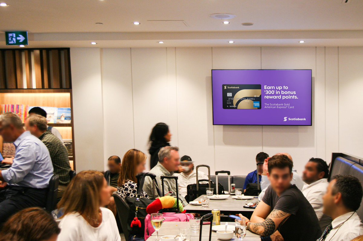 Scotiabank leverages Adapt Media’s new airport lounge digital network.

#DOOH #OOH #Advertising #AirportAdvertising