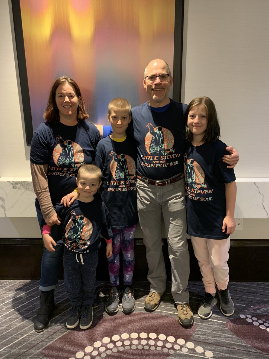 macposter's tweet photo. @StevieVanZandt Thanks for the amazing show last night. These were my family’s reward for letting me go meet you and enjoy a fantastic concert. The family that rocks together stays together https://t.co/f29Ntldobm