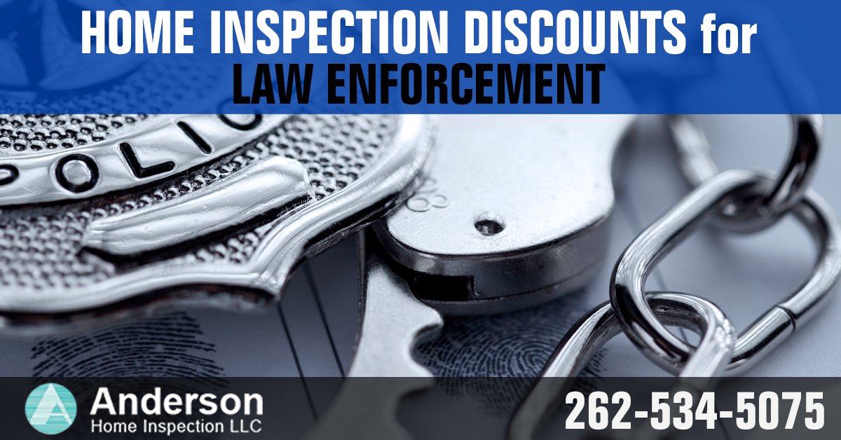 🚔👮👮‍♀️ Attn to all Law Enforcement,
Are you looking to buy a home? You can get a Home Inspection Discount!

At Anderson Home Inspection we’re happy to offer home inspection discounts to law enforcement professionals buying a home in Southeast Wisconsin. Please contact us t ...