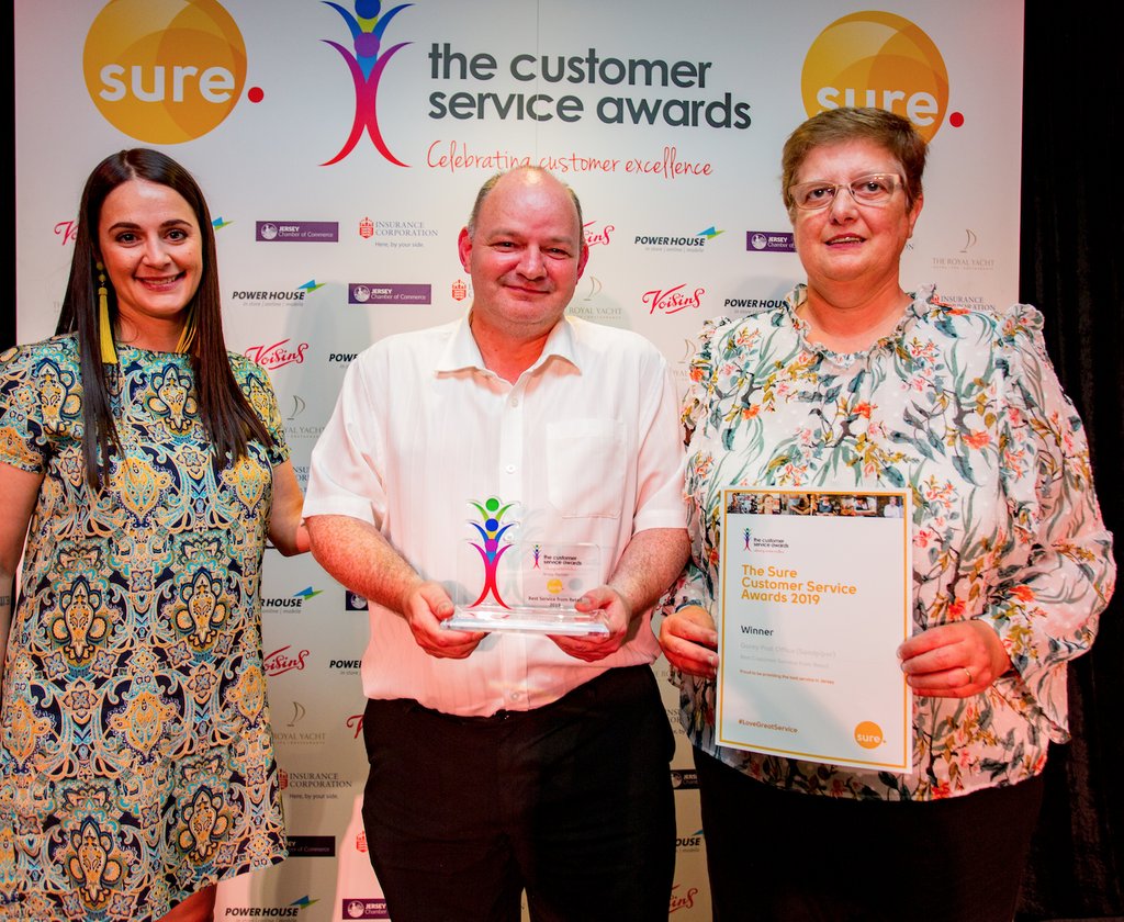Congratulations to the winners of the Best Customer Service from Retail. In Guernsey Solemates shoe shop and in Jersey Gorey Post Office (Sandpiper). The best places to shop in The Channel Islands!
<a href="/SureGuernsey/">Sure Guernsey</a> <a href="/SureJersey/">Sure Jersey</a> <a href="/JerseyBusiness/">Jersey Business</a>