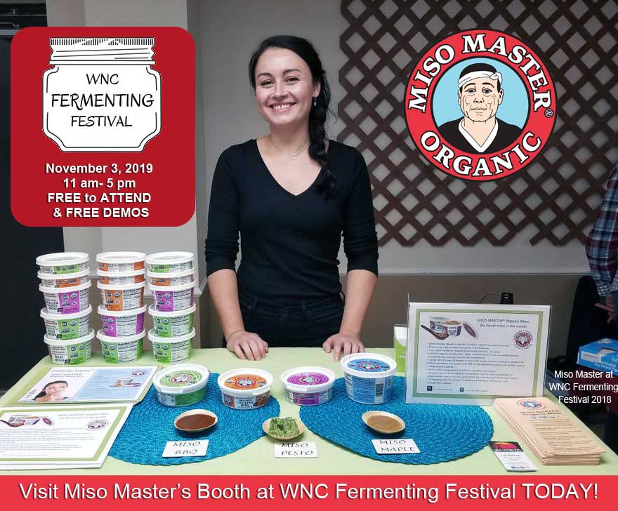 #Local Event Today! Miso Master will have a booth today at the WNC Fermenting Festival with demos, #free #miso #recipes along with other #goodforyou #fermenting companies. Free to attend 11-5 at the State Extension Office in Marshall, NC. Learn more here > bit.ly/2BRvYYP