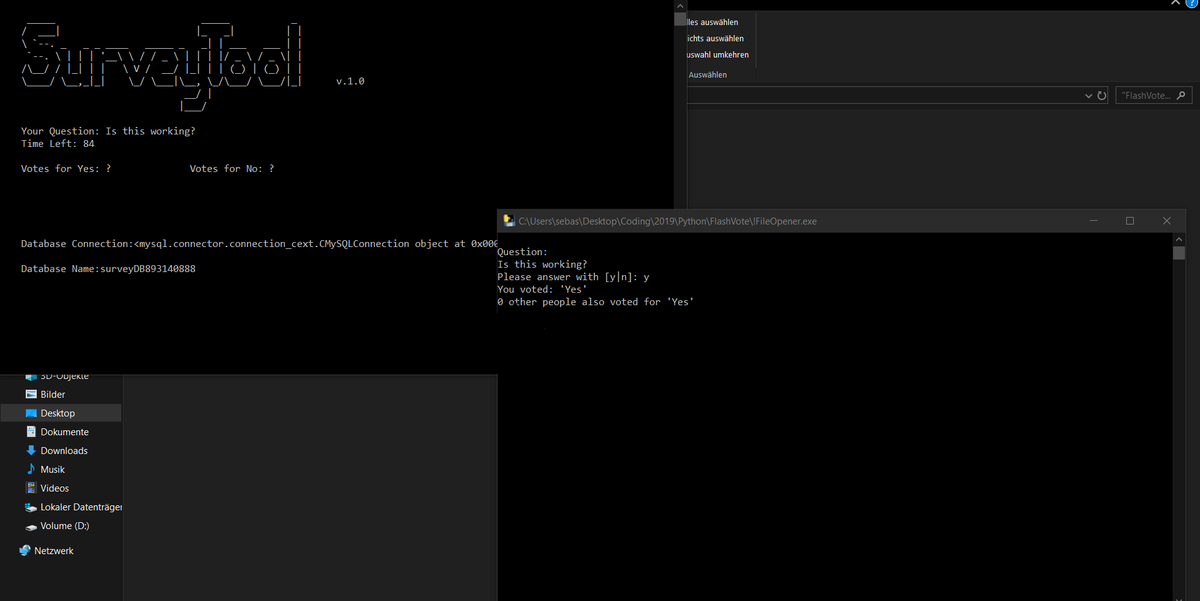 CoderDespair's tweet image. Ok so some time ago, I watched a pretty fucking cool movie: Unfriended: Dark Web. Don;t wanna spoil anything, but at the end there's a of flashvote. I wanted to recreate it, and I did it. It works with Python and MySql. Might feature it on my website/put code on github some time.
