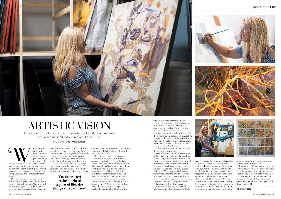 ingastt's tweet image. This month’s issue of ‘Living’ #artoftheday #artist #painting #studiolife #workinprogress @DorsetLiving