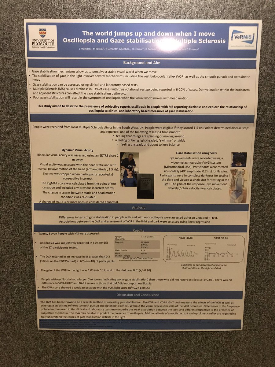 DavidHerdmanPT's tweet image. A selection of #vestibularrehab posters up at the #mstconf @MSTrust . Is that you I spot @hanna_skelly?