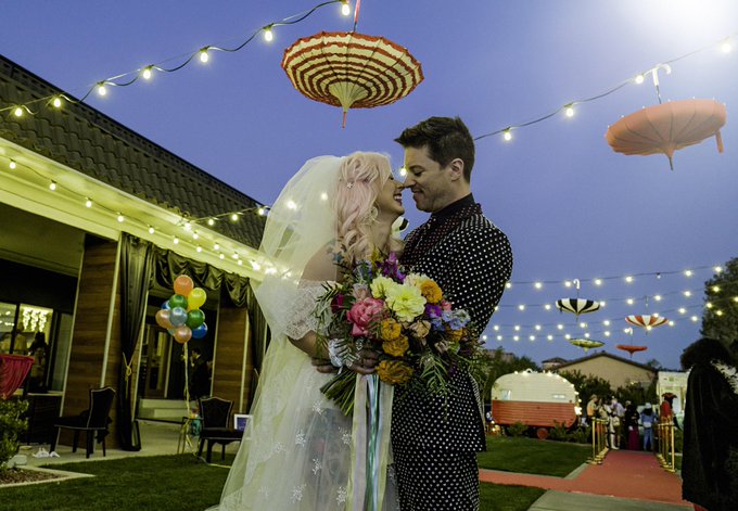 Still on cloud 9 after marrying my favorite soul on Halloween. 🎃❤️  PHOTO: @dennydenn  DRESS and VEIL: