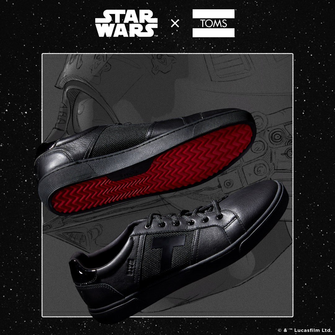 TOMS's tweet photo. Introducing the second Star Wars x TOMS collection, featuring detail-rich styles inspired by the original trilogy's most iconic characters. // Shop now: https://t.co/doRWYrQlTE https://t.co/Bix7K6u2Iz