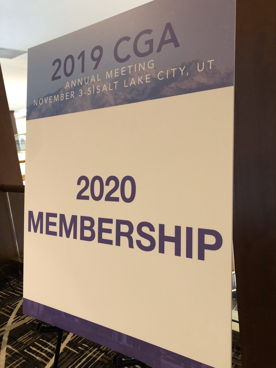 Only one session in and already excited for next year’s <a href="/CGAIGC/">CGA-IGC</a> meeting? Come visit me and other members of the membership committee to renew your 2020 membership! #CGAIGC19