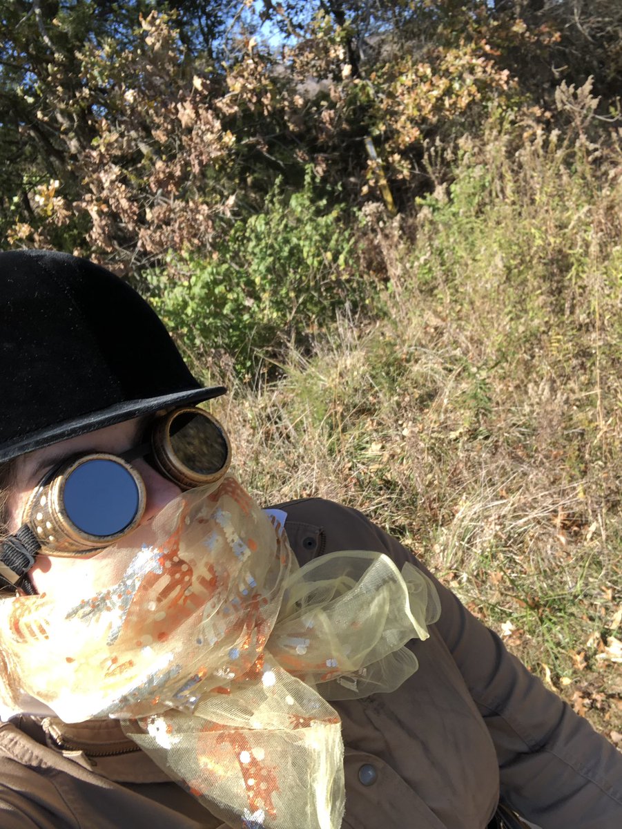 FarmGirl76's tweet photo. We still placed even after losing the trail twice. I’ll take 5th out of 50. Good showing today and great water crossings.
How often do you get to ride with an Indian maiden, Wonder Woman and a steampunk adventurer?
We did win the costume contest, so yay us.
#horses #hunterpace https://t.co/mI3MSYs8LM