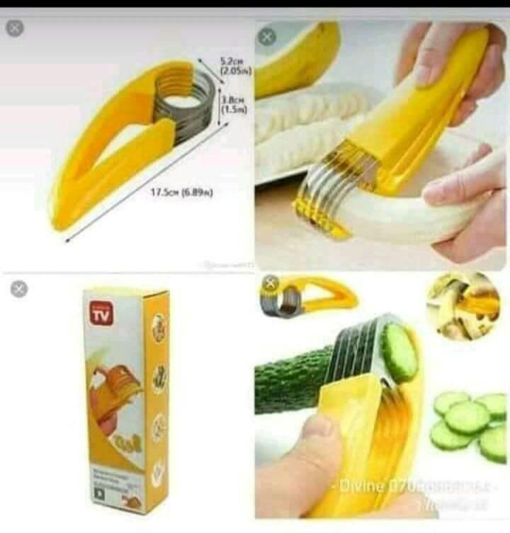 Picture 1: Rechargeable fan N5,500Picture 2: Mosa maker N6,500Picture 3: Car vacuum cleaner N3,500Picture 4: Banana & cucumber cutter N1,500