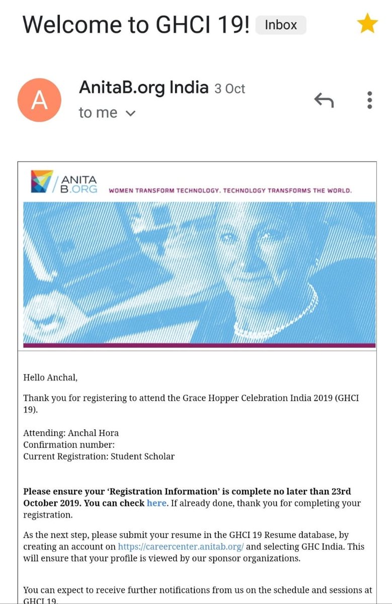HoraAnchal's tweet photo. All excited to present my poster in an upcoming conference #GHCI19 at Bangalore!
Look forward to meet all the inspiring women.❤️
Thank you @AnitaBorg_India for giving me yet another opportunity to be a part of this amazing celebration!!:)✨
#10yearsofGhCI #AnitaBorgIndia #GHCI19 https://t.co/gnWHlEdDGD