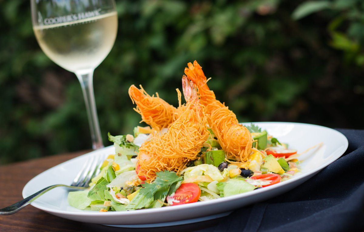 #SaladGoals. 🥗 Our November Lunch Chef Recommendation is a Cilantro Lime & Crispy Shrimp Salad featuring Jicama, Sweet Corn, Black Beans, Aged Cheddar, Grape, Tomatoes, Avocado, Crispy Tortillas, Cilantro-Lime, Vinaigrette, & Chipotle Ranch. Tag your salad-lovin' friend!