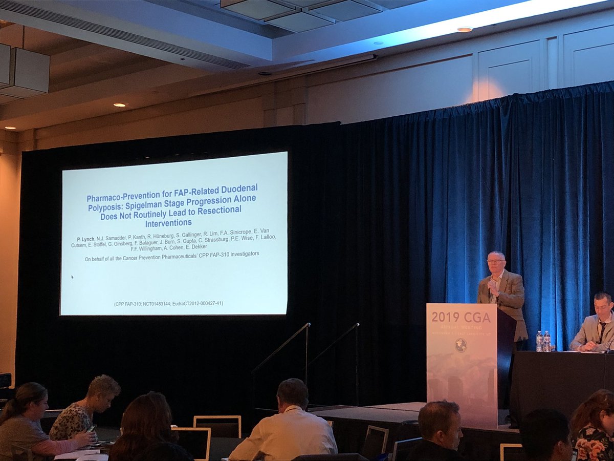 Hey, I know him! Dr. Patrick Lynch presenting clinical trial outcomes of chemoprevention for FAP-related duodenal polyposis #cgaigc19 <a href="/MDAndersonNews/">MD Anderson Cancer Center</a>