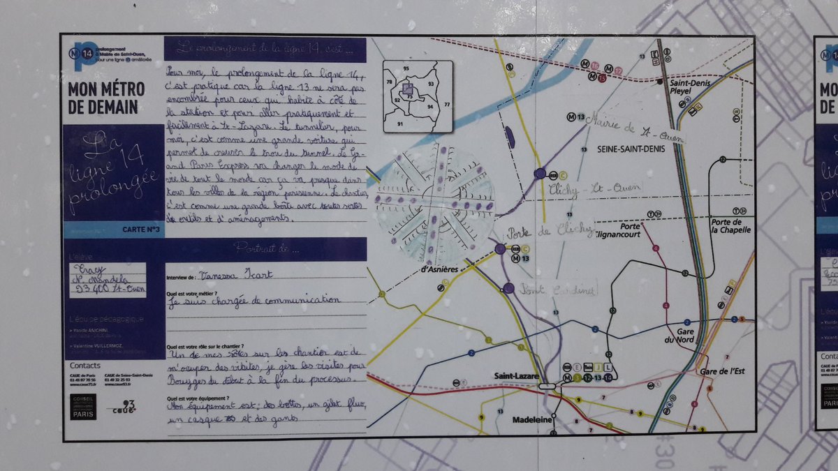 AlexandreMurer's tweet photo. Et au sud de l'opération, les travaux continuent avec la #RATP qui prolonge la #Ligne14. En attendant, on peut voir comment les grand-parisiens de tout âge l'imaginent ! https://t.co/HQ1zRtVpWD