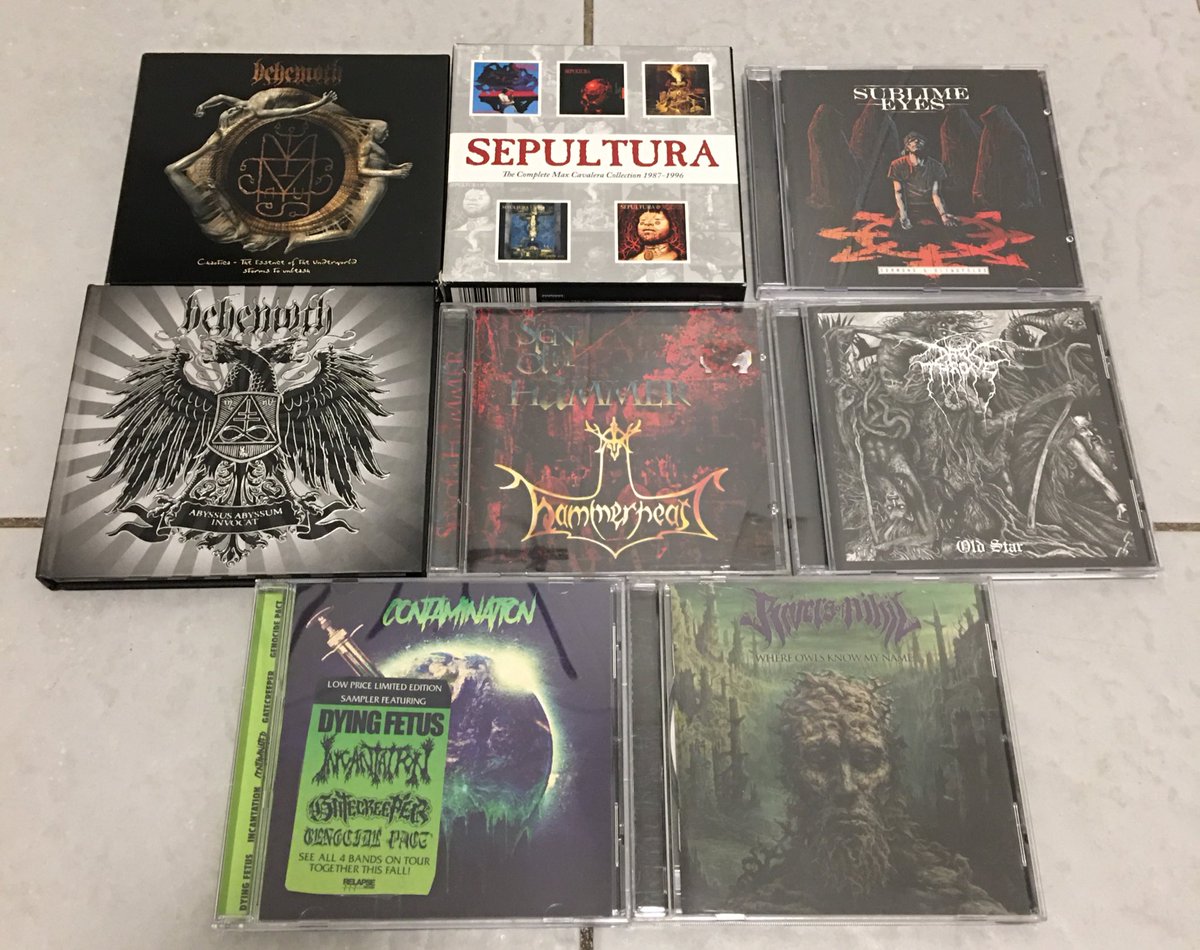 Getting ready for a 14 hour drive tomorrow. Remember CD’s? Got these bad boys ready to keep the spirit up in the car...
#DigitalIsNotRealButWillHaveToDo #Darkthrone #MaxCavalera #SublimeEyes #Incantation