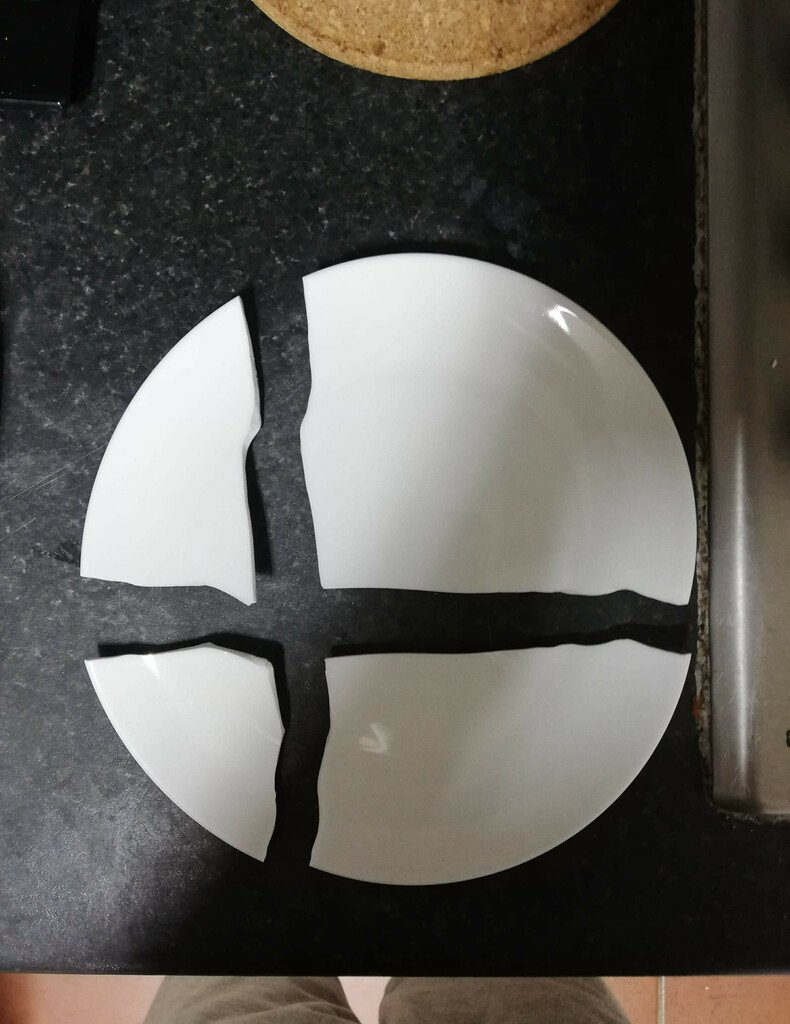 My friend dropped a plate that smashed into the Smash Bros logo