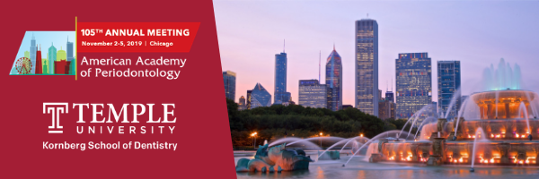 TUDentistry's tweet photo. Are you at the #PerioAM19 ? Us too! Join us for cocktails at the Hilton Chicago in the Marquette Room at 7 PM TONIGHT. You'll have a chance to meet our Perio Chair and Program Director at the @AmerAcadPerio 🦷🔴 https://t.co/vowJO1mP6K