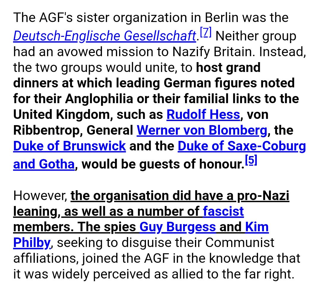 Both of Richard Ingrams parents were members of the Anglo-German Fellowship, but he says they weren't sympathetic to Nazism or Hitler. It is interesting how several of the corporate members keep cropping up like clockwork in my threads: Unilever, Thomas Cook and the Midland Bank!