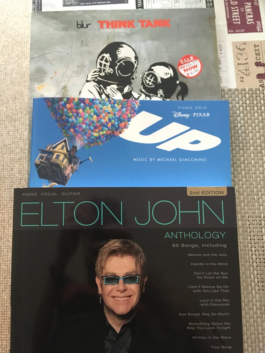 Nothing like buying new piano books to expose inadequacies as a piano player🥴 Still, £4.50 for Blur - Think Tank, bonus😎👍🎹 #blur #EltonJohn #Pixar #Up #disney #piano #musicians #music #musicday <a href="/eltonofficial/">Elton John</a> <a href="/blurofficial/">blur</a> <a href="/DisneysPixarUP/">Disney Pixar UP</a>