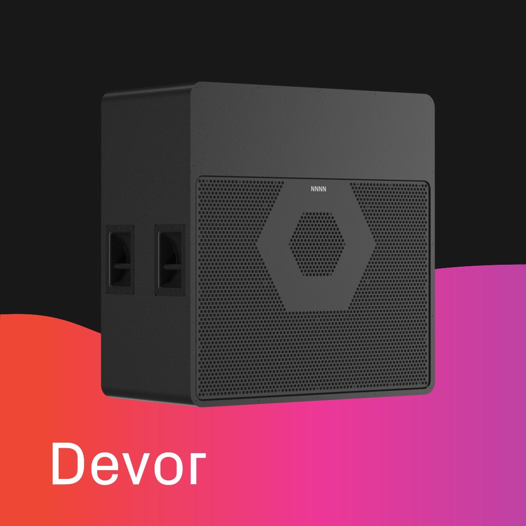 NNNNlab's tweet photo. The DEVOR subwoofer series provides audio reproduction in the very lowest frequencies that is musical and harmonic in a way that hasn’t been experienced through any PA systems before. Learn more about DEVOR and how to use it in a setup on our website. https://t.co/uzkw76mKB8