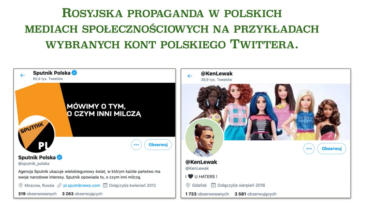 1. W niniejszym opracowaniu zademonstrujemy, w jaki sposób, niepostrzeżenie, tylnymi drzwiami, jesteśmy eksponowani na rosyjską propagandę w mediach społecznościowych. Materiał ten nie podsumowuje tematu, a stanowi jedynie do niego wstęp.