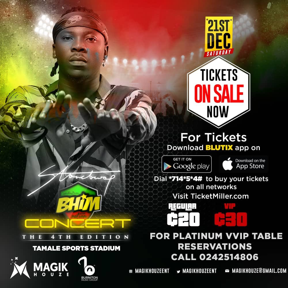 stonebwoy's tweet photo. All is Set Grab A Pass!
We Always Have The Most Affordable Yet the Most Sizzling Concert Experience!
Details On Flyer ☝🏾
#BhimConcert19 in TAMALE!!! @burnitonmusicgroup_ 
@magikhouzeent 
@stonebwoynews https://t.co/vROmST0ecS