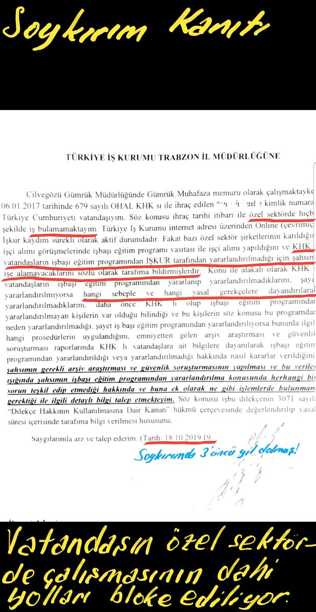 HDemirtasTR's tweet image. Her gün yeni #SOYKIRIM kanıtları geliyor.

Kod-36'nın resmi belgesi.

Vatandaşı kodlayıp kamu hizmeti alma hakkını gasp eden 
#SOYKIRIM suçlusu kamu görevlilerinin bazılarının kimliği belli oldu.

Siz de #KHK'ların işten atma değil #SOYKIRIM belgesi olduğunu bir daha gördünüz.