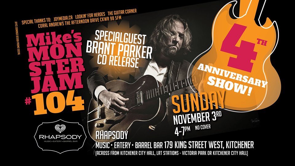 This is happening today 4-7pm Brant Parker CD release and our 4th Yr Anniversary! Long live Mike's Monster Jam Pip pip hooray! <a href="/Rhapsodybarrel/">Rhapsody Barrel Bar</a> it's going to be a good one!