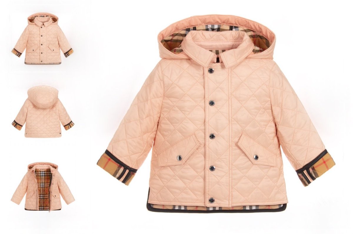 Burberry Baby Girls pink quilted Jacket 