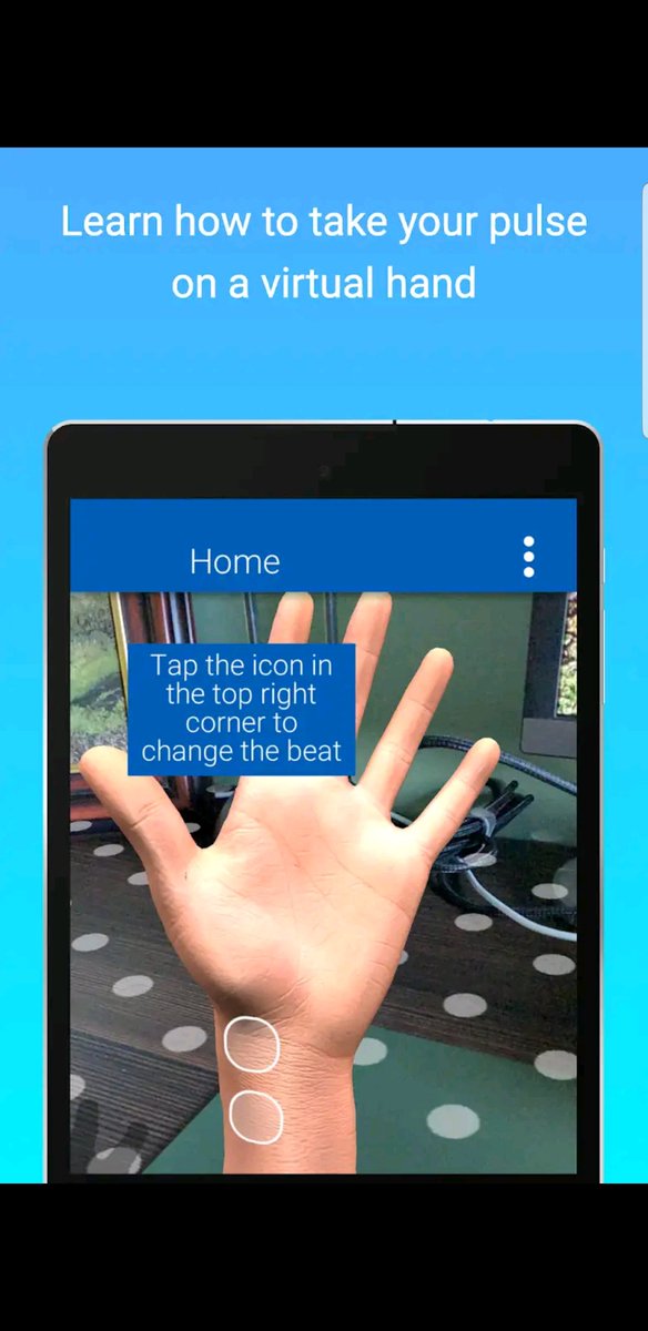 Augmented Reality App – learn how to check your pulse on your phone – ‘Know My Beat’ - patients info

virtualhealthshed.com/know-my-beat/