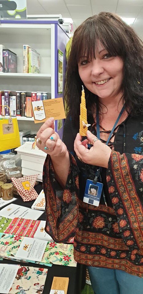 Carrie making wax candles with <a href="/AlisonsBeeClass/">Alison's Bee Class</a> today and discussing this lovely lady attending our youth group !