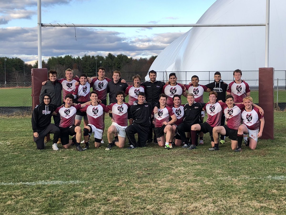 UmassRugby's tweet photo. A true Cinderella Story. The scrappy UMass Killer B’s go undefeated. Belly’s full, whistles are wet, and the boys are buzzin after a great season #theslipperfits https://t.co/yGHY3qHbnw