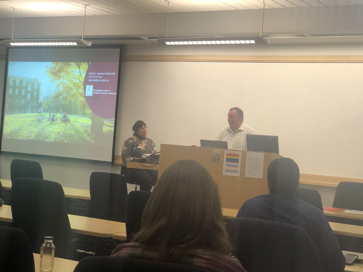CAPSACPP's tweet photo. Interesting discussions around McMaster having both unionized (FHS-PDA) and in-unionized postdocs as intriguing model; all 300+ postdocs involved with @McMasterU however are invited to #pdaweek; always challenges with advocacy and engagement; #capsagm2019 https://t.co/eX2Nf57A1m