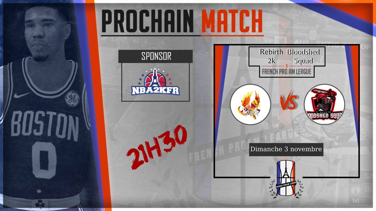NBA2k_Fr's tweet photo. 🏆 #EntryFPL
🚧 #Barrages #DivisionPro
🎯 Best of 3
🏀 @Rebirth_2K 🆚️ @SquadBloodshed
🗓️ Now
📺 https://t.co/DK0Q5zZ2XG
#FPL2K #esports #NBA2K20 #NBA2kFr https://t.co/Z1lAYSw0Sm