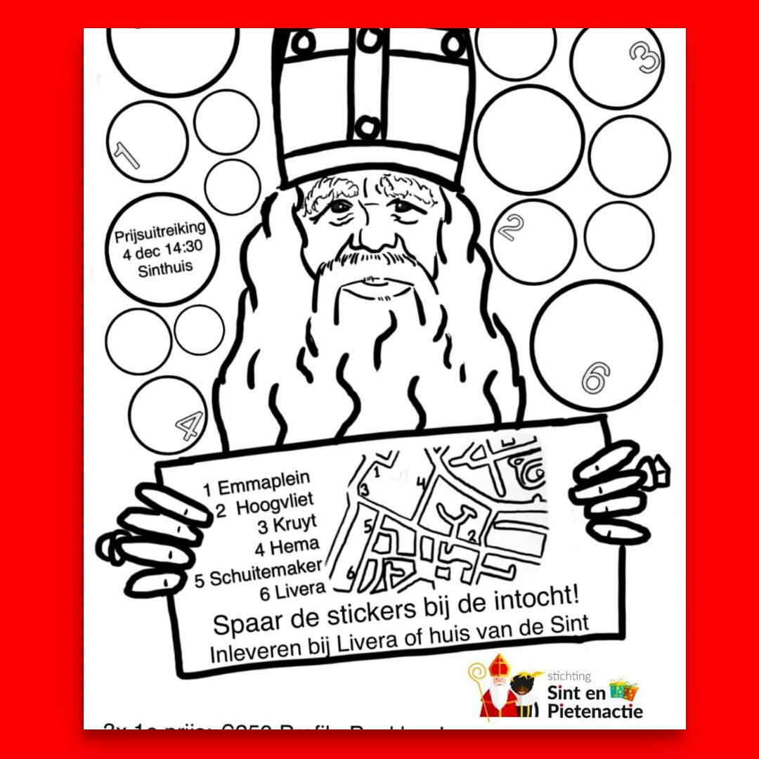 sintenpietactie's tweet image. ✏🖍Kleuren plakwedstrijd Sinterklaas. Verdien de benodigde stickers tijdens de intocht van 16 november.
Inleveren bij Livera of bij het huis van Sinterklaas. Sint zal de prijzen uitreiken op 4 december rond 14:00 uur in het huis van Sinterklaas. 
sintenpietenactie.nl/intocht-katwij…